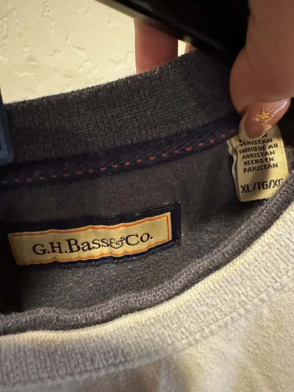 G.H. Bass & Co. Men's Long Sleeve Crewneck T-Shirt with Chest Stripes